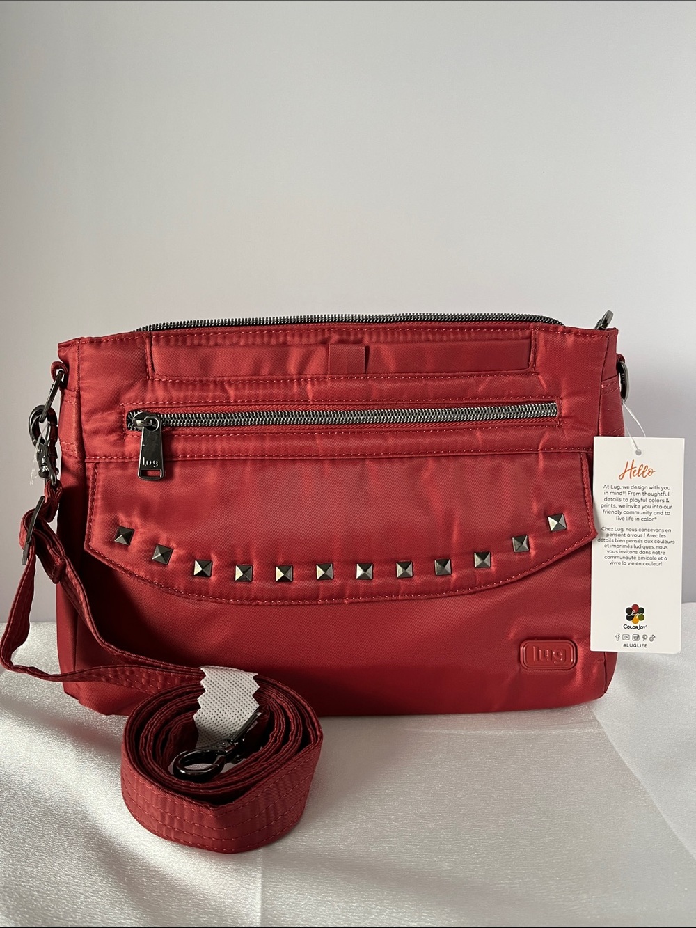 LUG - Pacer 2 Crossbody Bag in Rosewood Red with Maples Cream Interior